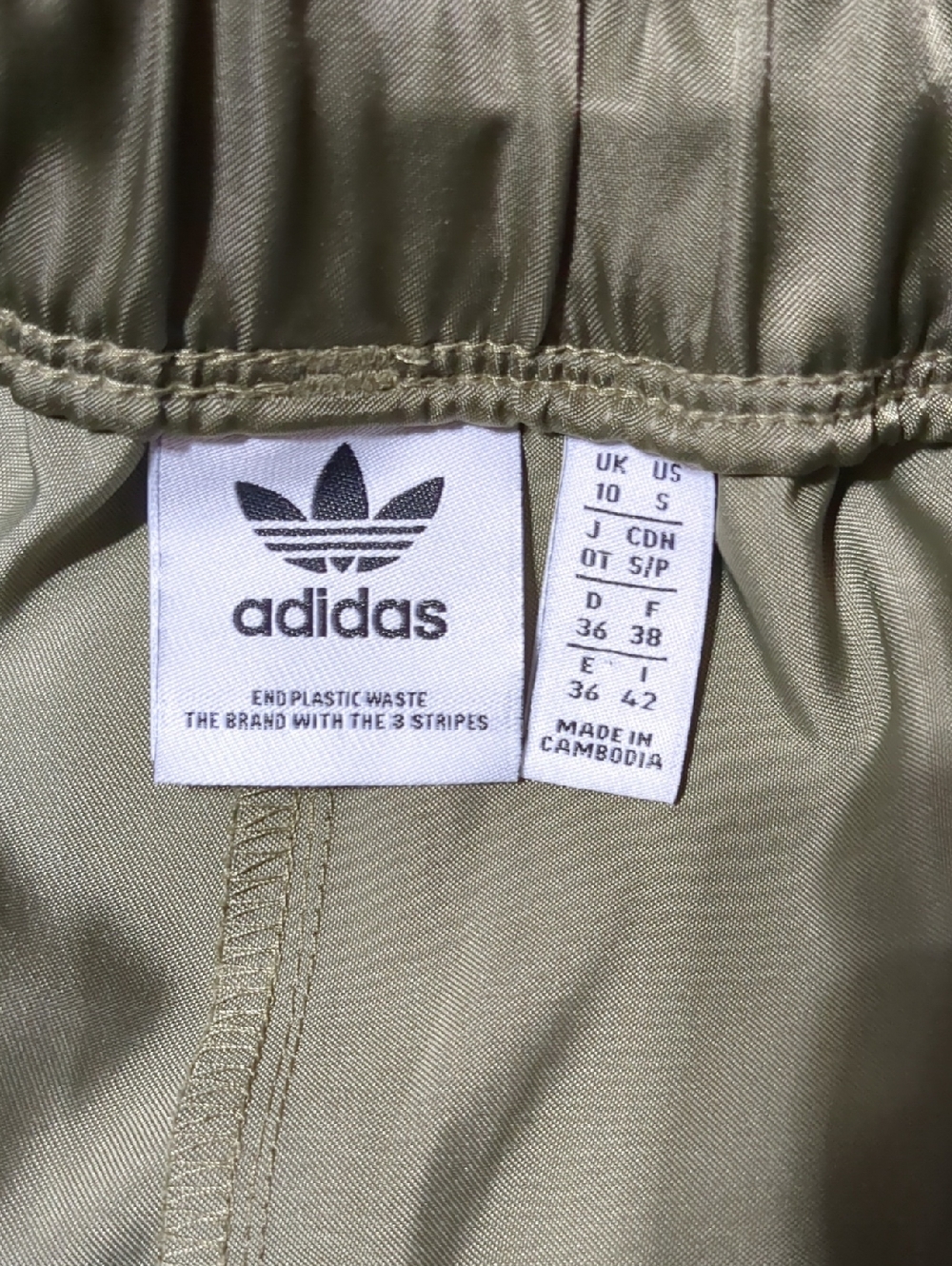 Adidas Wide Leg Satin Pants Focus Olive Loose Fit Bottoms Size Small - Picture 13 of 13